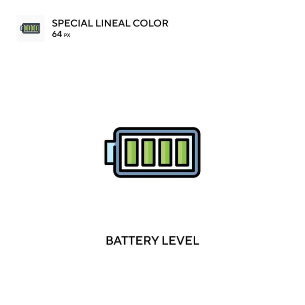 Nível Bateria Ícone Vetorial Cor Linear Especial Ícones Nível Bateria — Vetor de Stock