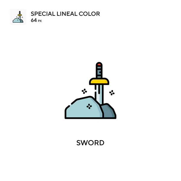 Espada Icono Especial Vector Color Lineal Iconos Espada Para Proyecto — Archivo Imágenes Vectoriales