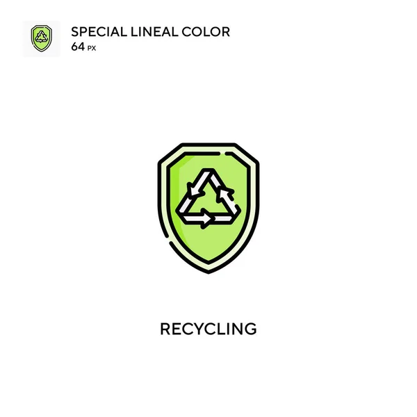 Recycling Spezielles Lineares Farbvektorsymbol Recycling Symbole Für Ihr Geschäftsprojekt — Stockvektor