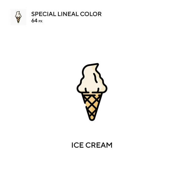 Helado Icono Especial Vector Color Lineal Iconos Helados Para Proyecto — Vector de stock