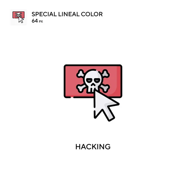 Hacking Ícone Vetorial Cor Linear Especial Hacking Ícones Para Seu — Vetor de Stock