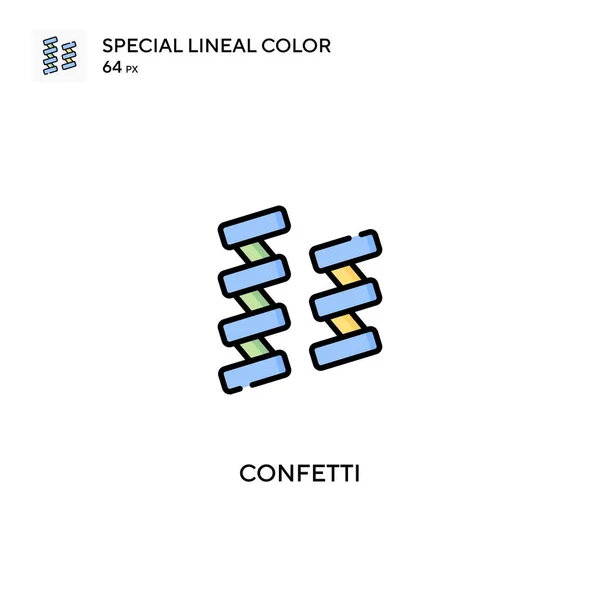 Confetti Special Lineal Color Vector Icon Confetti Icons Your Business — Stock Vector