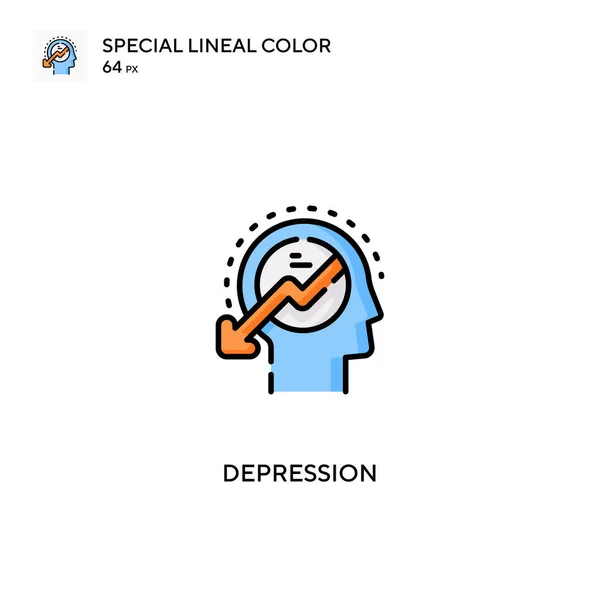 Depresszió Speciális Lineáris Szín Vektor Ikon Depressziós Ikonok Üzleti Projektjéhez — Stock Vector