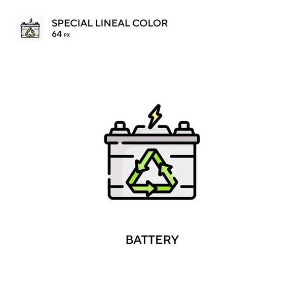 Batteria Speciale Icona Vettoriale Colori Lineari Icone Della Batteria Tuo — Vettoriale Stock