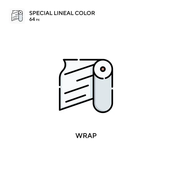 Envuelva Icono Especial Vector Color Lineal Envuelva Iconos Para Proyecto — Vector de stock