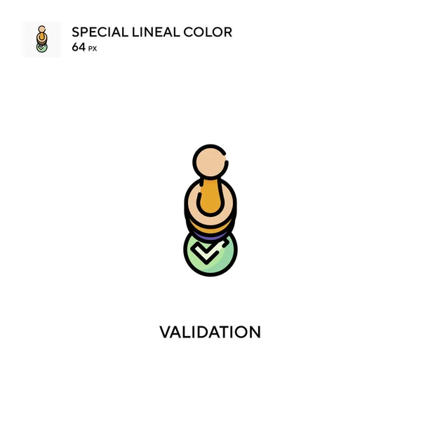 Validatie Speciale Lijnkleur Vector Pictogram Validatie Iconen Voor Bedrijfsproject — Stockvector