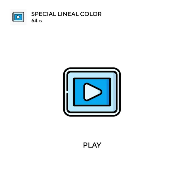 Escuchar Icono Especial Vector Color Lineal Juega Los Iconos Proyecto — Vector de stock