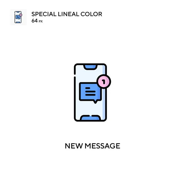 Nuevo Mensaje Icono Especial Vector Color Lineal Nuevos Iconos Mensajes — Archivo Imágenes Vectoriales