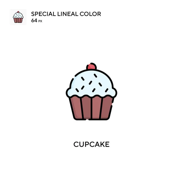 Cupcake Speciale Icona Vettoriale Colori Lineari Icone Cupcake Tuo Progetto — Vettoriale Stock