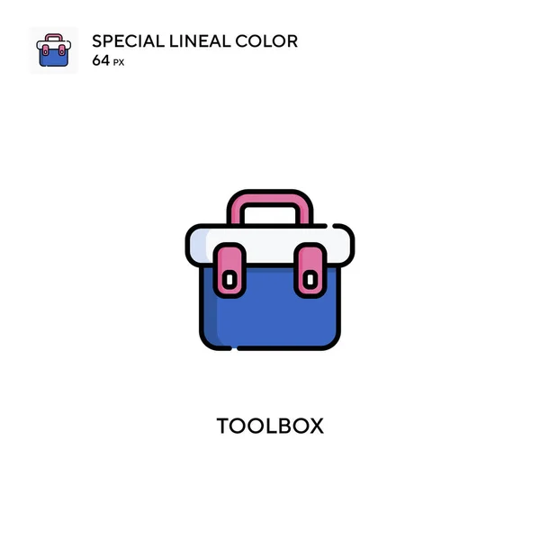 Boîte Outils Icône Vectorielle Couleur Linéaire Spéciale Icônes Toolbox Pour — Image vectorielle