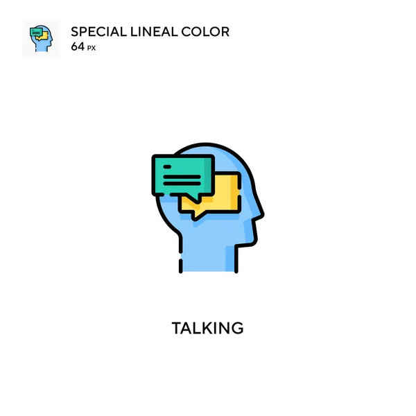 Talking Icono Especial Vector Color Lineal Iconos Conversación Para Proyecto — Vector de stock