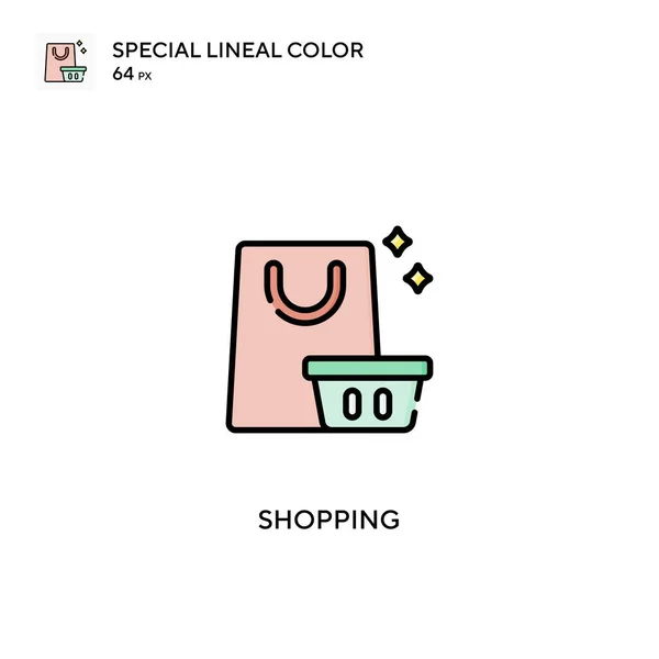 Compras Icono Especial Vector Color Lineal Iconos Compras Para Proyecto — Vector de stock