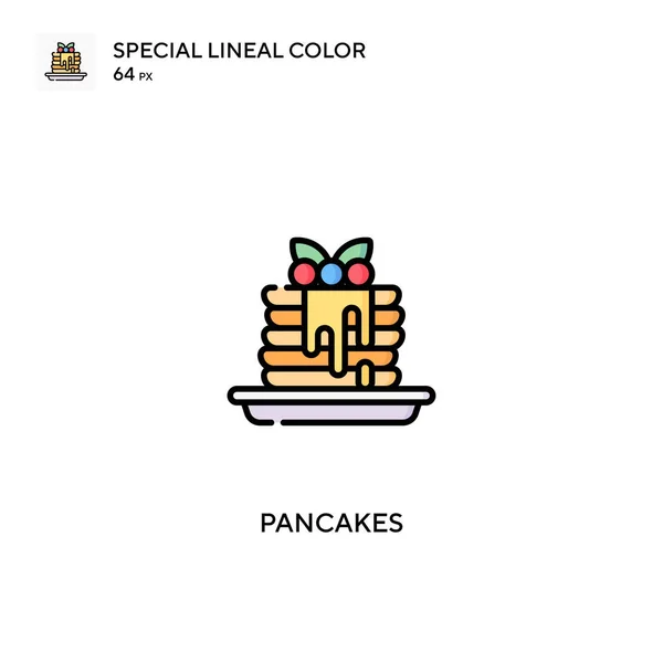 パンケーキ特殊線型カラーベクトルアイコン ビジネスプロジェクトのパンケーキアイコン — ストックベクタ
