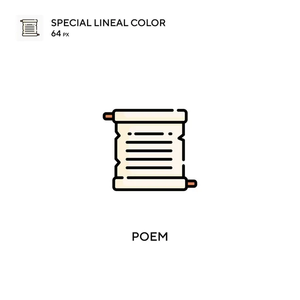 Poème Spécial Lineal Icône Vecteur Couleur Icônes Poème Pour Votre — Image vectorielle