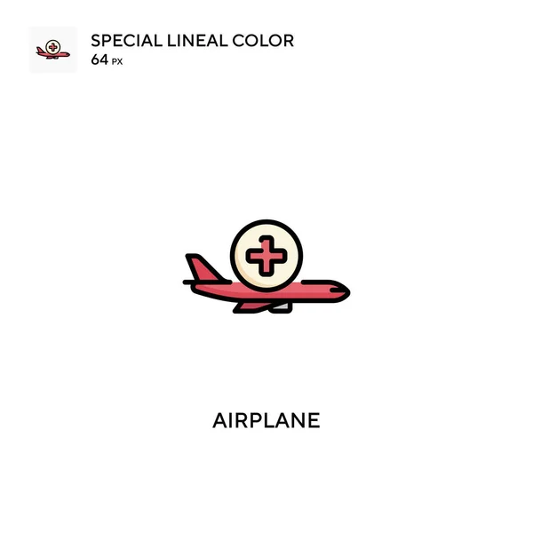 Avion Icône Vectorielle Couleur Linéaire Spéciale Icônes Avion Pour Votre — Image vectorielle
