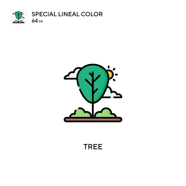 Drzewo Specjalna Ikona Wektora Koloru Liniowego Ikony Drzew Dla Twojego — Wektor stockowy