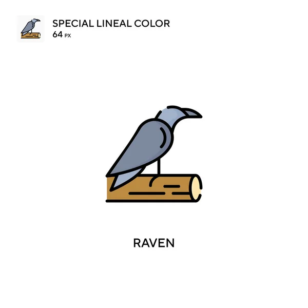 Corbeau Spécial Lineal Icône Vecteur Couleur Icônes Corbeau Pour Votre — Image vectorielle