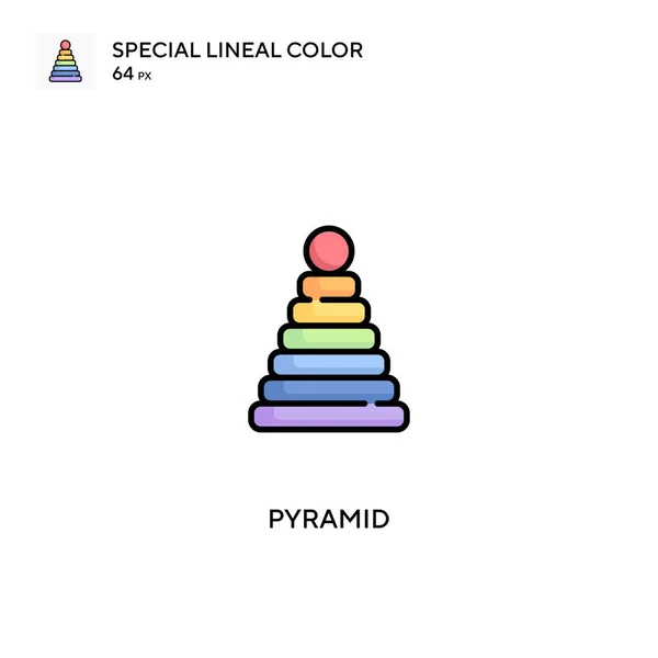 ピラミッド特殊線型カラーベクトルアイコン ビジネスプロジェクトのピラミッドアイコン — ストックベクタ