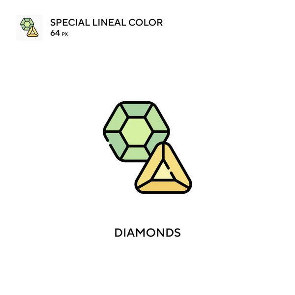 Diamanten Spezielle Lineare Farbvektorsymbol Diamanten Symbole Für Ihr Geschäftsprojekt — Stockvektor