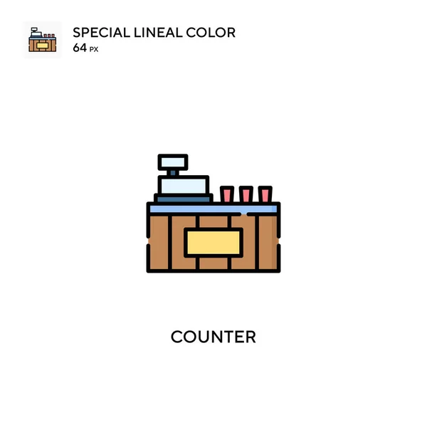 Teller Speciale Lijnkleur Vector Icoon Counter Iconen Voor Business Project — Stockvector