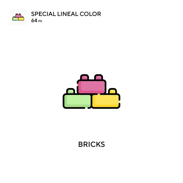 Ziegel Spezielle Lineare Farbvektorsymbol Ziegel Symbole Für Ihr Geschäftsprojekt — Stockvektor