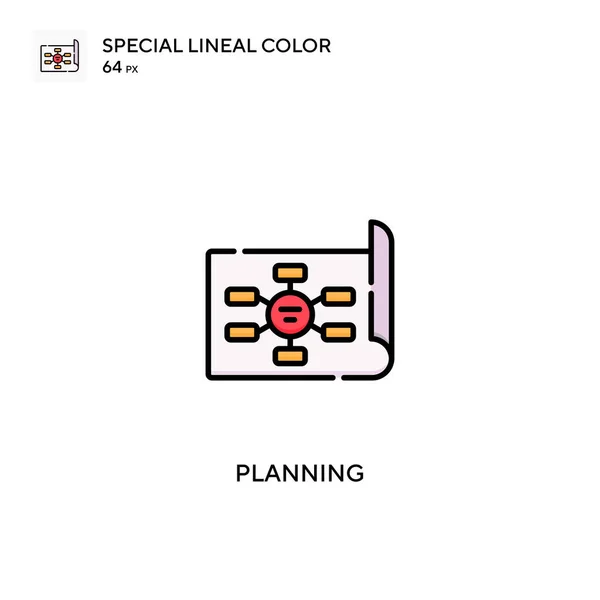 Planificación Icono Especial Vector Color Lineal Iconos Planificación Para Proyecto — Vector de stock