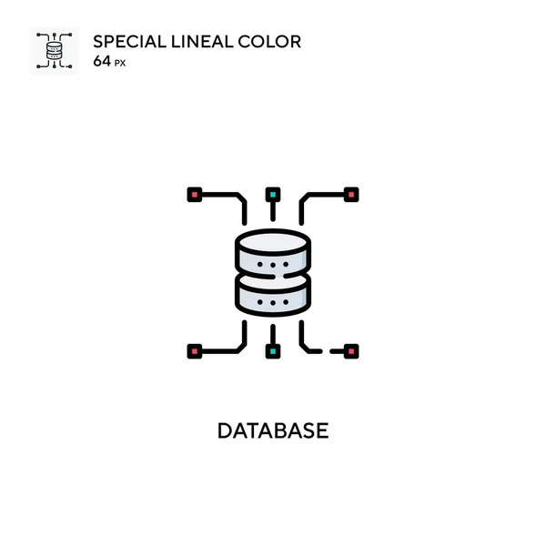 Base Données Icône Vectorielle Couleur Linéaire Spéciale Icônes Base Données — Image vectorielle