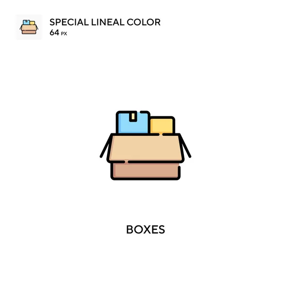 Cajas Icono Especial Vector Color Lineal Cajas Iconos Para Proyecto — Archivo Imágenes Vectoriales