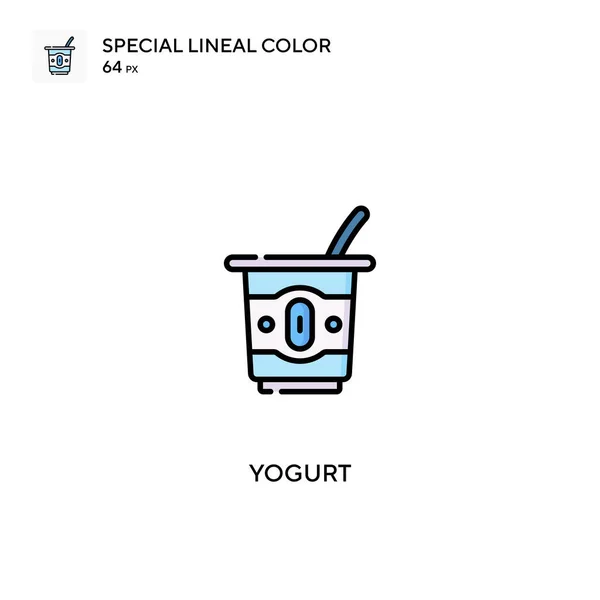 Yoghurt Speciale Lijnkleur Vector Pictogram Yoghurt Iconen Voor Business Project — Stockvector