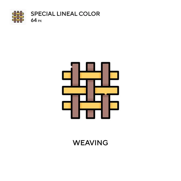 Weaving Special Lineal Color Vector Icon Weaving Icons Your Business — Stock Vector