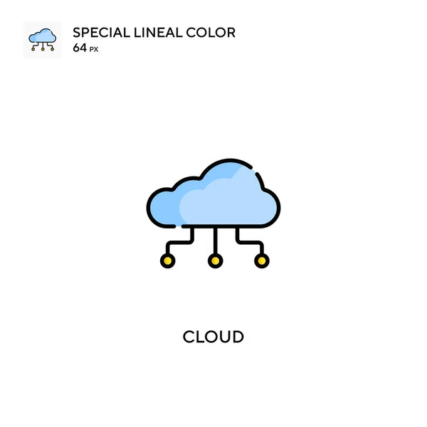 Cloud Icono Especial Vector Color Lineal Iconos Nube Para Proyecto — Vector de stock