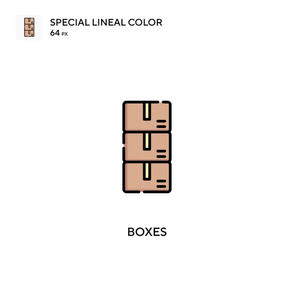 Cajas Icono Especial Vector Color Lineal Cajas Iconos Para Proyecto — Archivo Imágenes Vectoriales