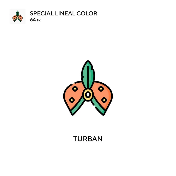 Turban Special Lineal Color Vector Icon Turban Icons Your Business — Stock Vector