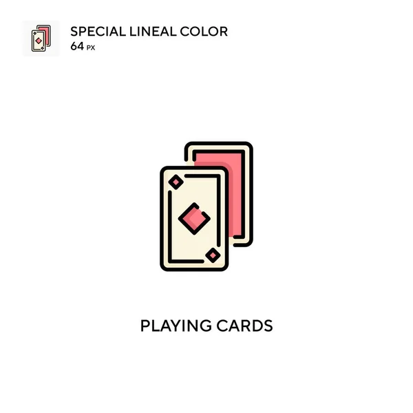 Jugar Las Cartas Icono Especial Vector Color Lineal Jugar Los — Vector de stock