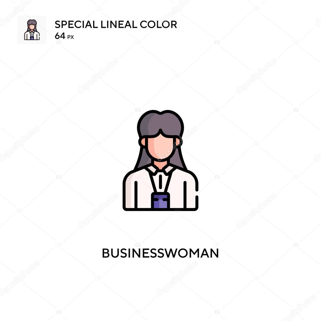 Businesswoman Simple vector icon. Businesswoman icons for your business project