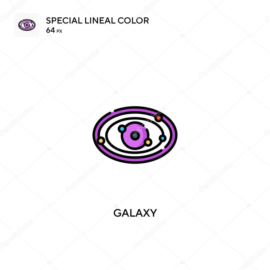 Galaxy Simple vector icon. Galaxy icons for your business project