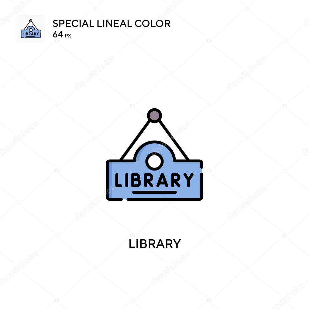 Library special lineal color vector icon. Library icons for your business project