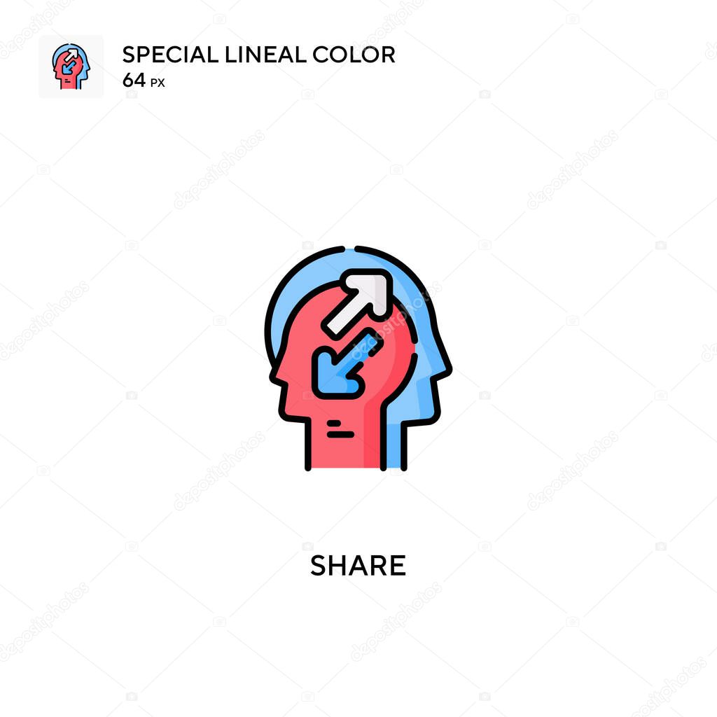 Share special lineal color vector icon. Share icons for your business project