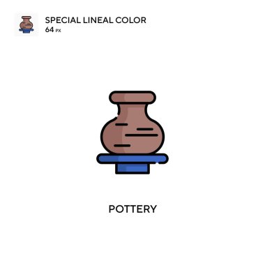 Pottery Özel Lineal renk vektör simgesi. İş projeniz için çömlek simgeleri