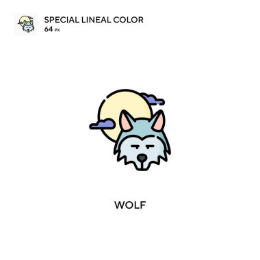 Wolf Special Lineal renk vektör simgesi. İş projeniz için kurt simgeleri