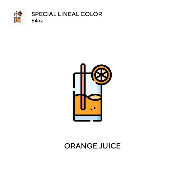 Πορτοκαλί Χυμό Ειδικό Εικονίδιο Διάνυσμα Χρώματος Lineal Εικονίδια Χυμού Πορτοκαλιού — Διανυσματικό Αρχείο