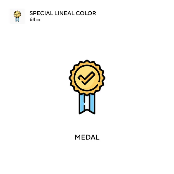 Medaile Speciální Lineární Barevný Vektor Ikony Ikony Medailí Pro Váš — Stockový vektor