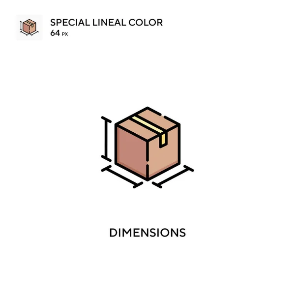 Dimensions Special Lineal Color Vector Icon Dimensions Icons Your Business — Stock Vector