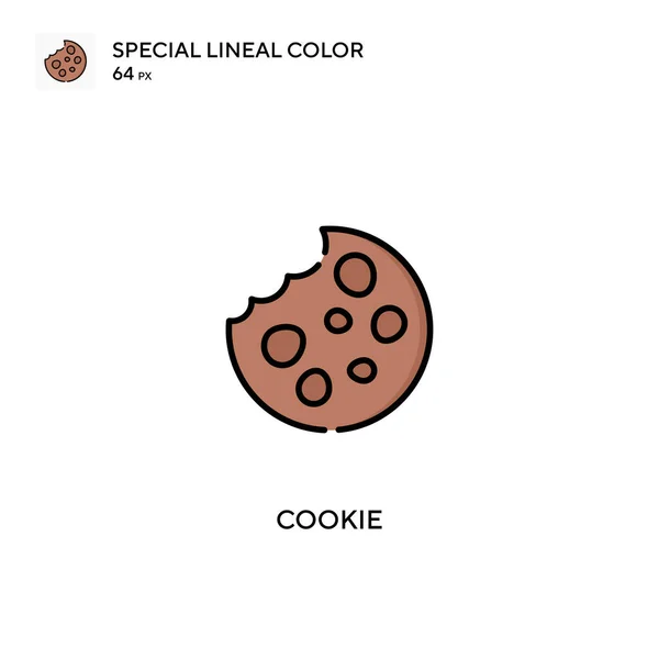 Cookie Ícone Vetorial Cor Linear Especial Ícones Cookies Para Seu — Vetor de Stock