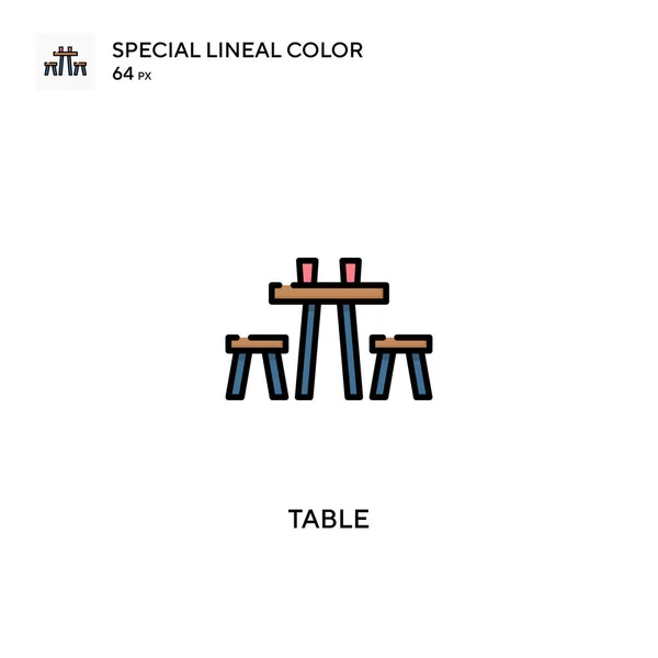 Table Special Lineal Color Vector Icon Table Icons Your Business — Stock Vector