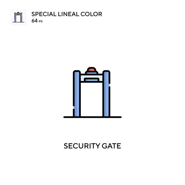Biztonsági Kapu Speciális Lineáris Szín Vektor Ikon Biztonsági Kapu Ikonok — Stock Vector