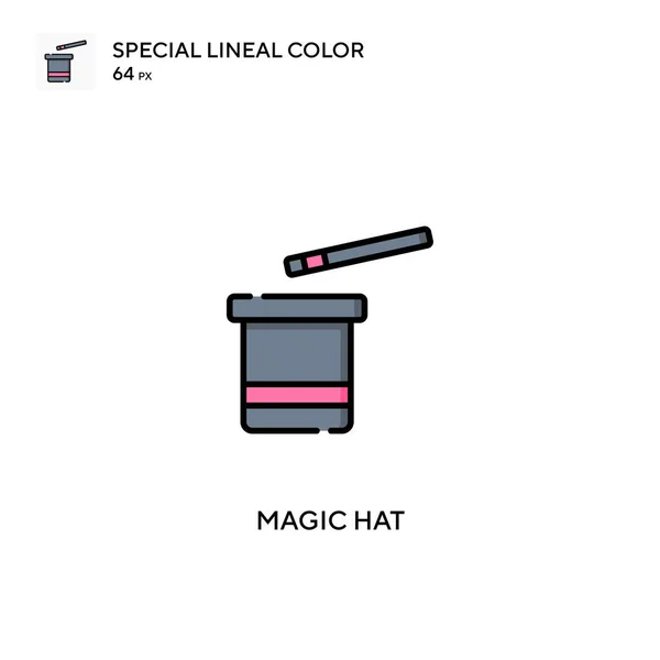 Chapeau Magique Icône Vectorielle Couleur Linéaire Spéciale Icônes Chapeau Magique — Image vectorielle