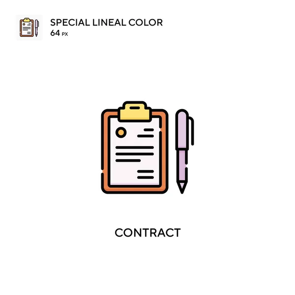 Contract Speciale Lineaire Kleur Vector Pictogram Contractpictogrammen Voor Bedrijfsproject — Stockvector