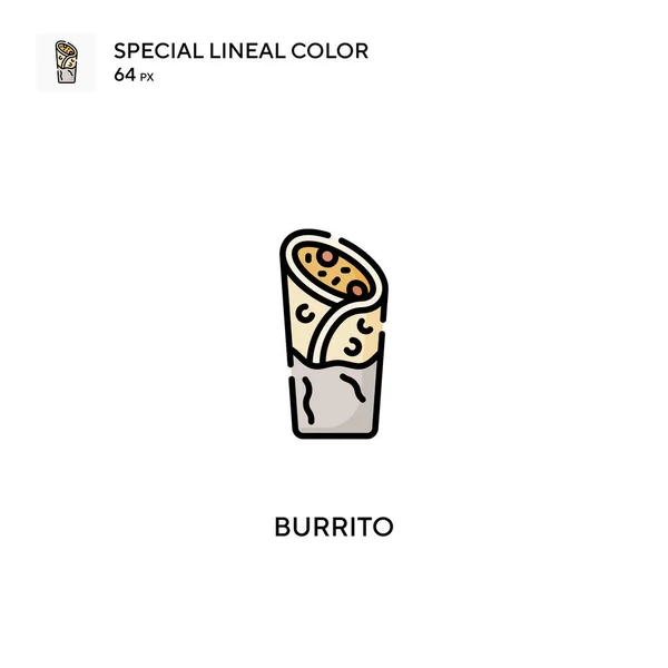 Ikon Vektor Warna Lineal Khusus Burrito Ikon Burrito Untuk Proyek - Stok Vektor