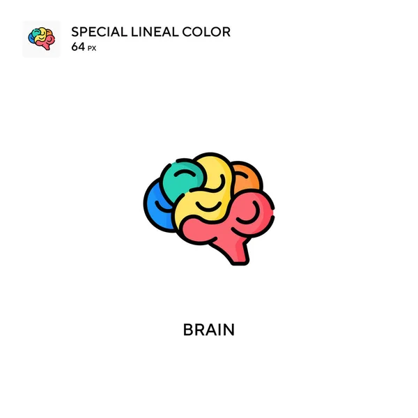 Cerebro Icono Vector Color Lineal Especial Iconos Cerebrales Para Proyecto — Vector de stock